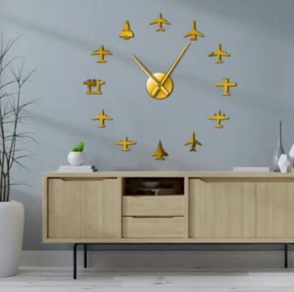 Large 3D DIY Wall Clock: Planes DIY 3D Acrylic Wall Clock